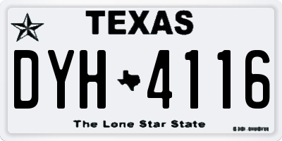 TX license plate DYH4116