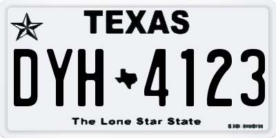 TX license plate DYH4123