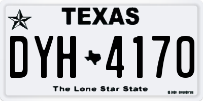 TX license plate DYH4170