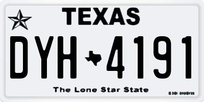 TX license plate DYH4191