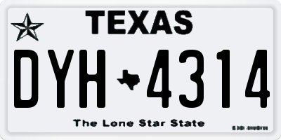 TX license plate DYH4314