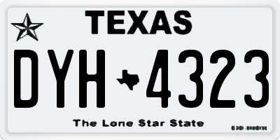 TX license plate DYH4323