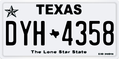 TX license plate DYH4358
