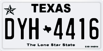 TX license plate DYH4416