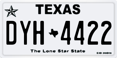 TX license plate DYH4422