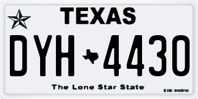 TX license plate DYH4430