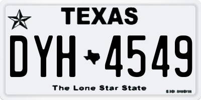 TX license plate DYH4549