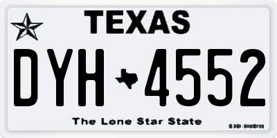 TX license plate DYH4552