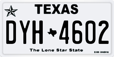 TX license plate DYH4602