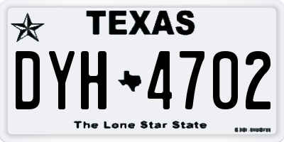 TX license plate DYH4702
