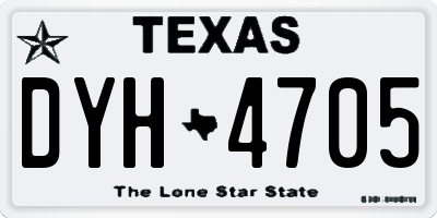 TX license plate DYH4705