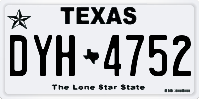 TX license plate DYH4752