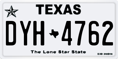 TX license plate DYH4762