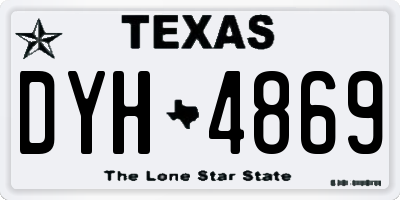 TX license plate DYH4869