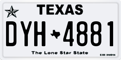 TX license plate DYH4881