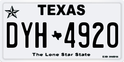 TX license plate DYH4920