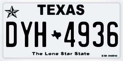 TX license plate DYH4936