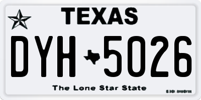TX license plate DYH5026