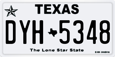 TX license plate DYH5348