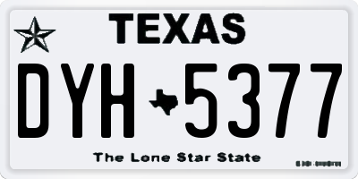 TX license plate DYH5377