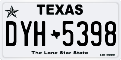 TX license plate DYH5398