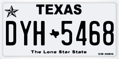 TX license plate DYH5468