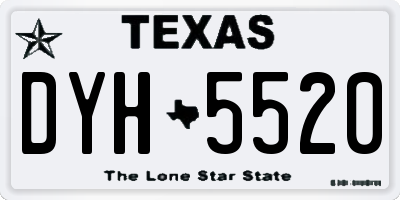 TX license plate DYH5520