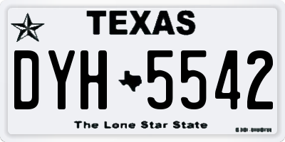 TX license plate DYH5542