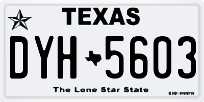TX license plate DYH5603