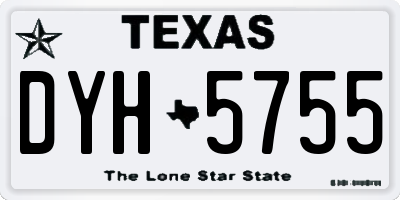 TX license plate DYH5755