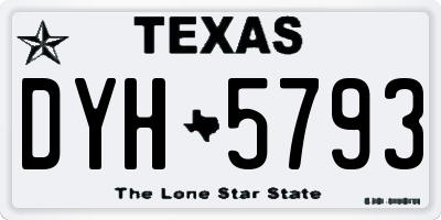 TX license plate DYH5793