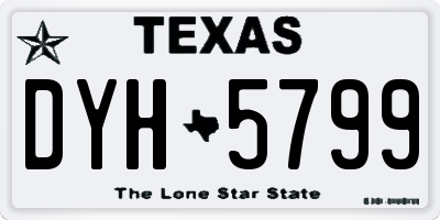 TX license plate DYH5799