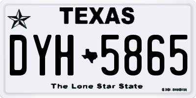 TX license plate DYH5865