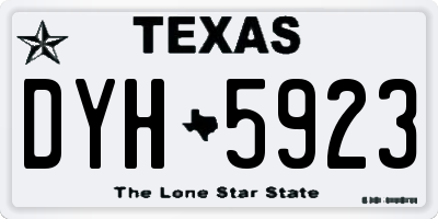 TX license plate DYH5923