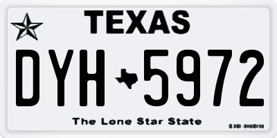 TX license plate DYH5972