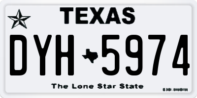 TX license plate DYH5974