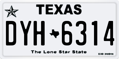 TX license plate DYH6314