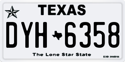 TX license plate DYH6358