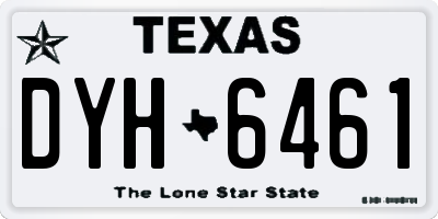 TX license plate DYH6461