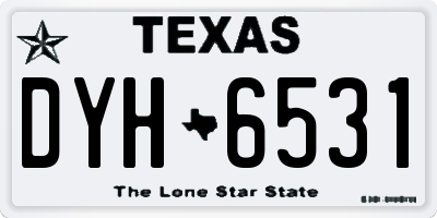 TX license plate DYH6531