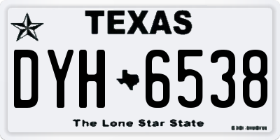 TX license plate DYH6538
