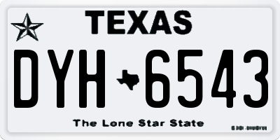 TX license plate DYH6543