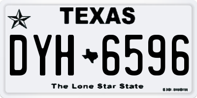 TX license plate DYH6596