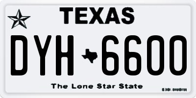 TX license plate DYH6600