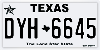 TX license plate DYH6645
