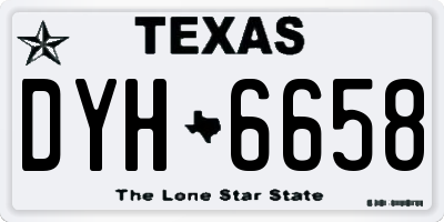 TX license plate DYH6658