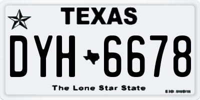 TX license plate DYH6678