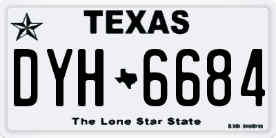 TX license plate DYH6684