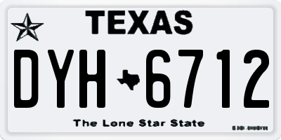 TX license plate DYH6712