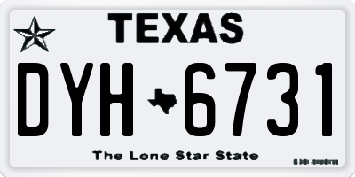 TX license plate DYH6731